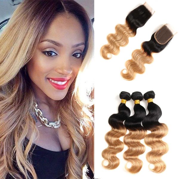 wholesale ombre body wave t1b/27# human hair bundles with lace closure two tone brazilian virgin hair weave with closure, Black;brown
wholesale ombre body wave t1b/27# human hair bundles with lace closure two tone brazilian virgin hair weave with closure, Black;brown
