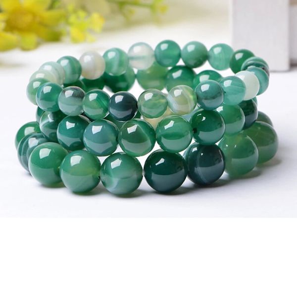 2018 pr7.5" green agata bracelet 6mm 8mm round beaded natural real gems stones elastic bracelet for women men, Black
2018 pr7.5" green agata bracelet 6mm 8mm round beaded natural real gems stones elastic bracelet for women men, Black