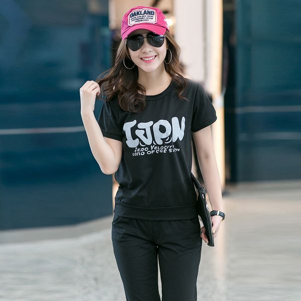 O-Neck Printed Letter 2 Piece Set Women Tracksuits Casual T -Shirts +Calf -Length Pants Sporting Suits Plus Size 4xl New Female
O-Neck Printed Letter 2 Piece Set Women Tracksuits Casual T -Shirts +Calf -Length Pants Sporting Suits Plus Size 4xl New Female