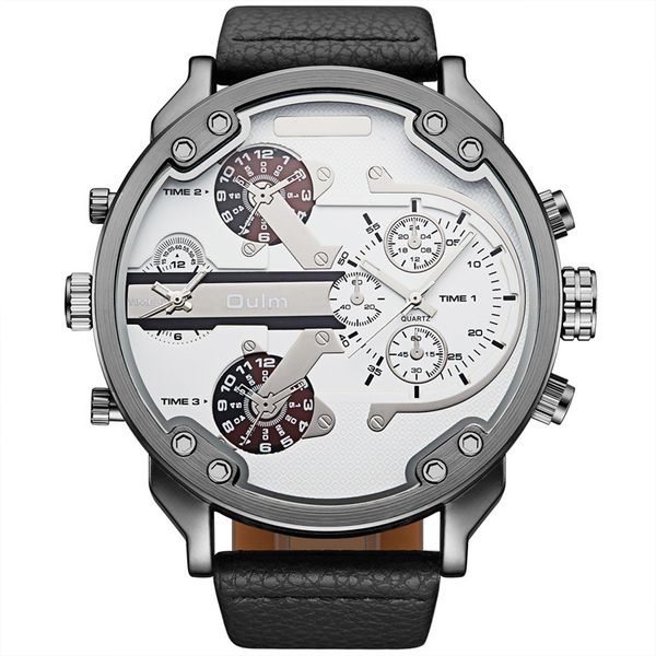 men's fashion large dial watches blue leather watch band two time zones sport casual military pilot luxurious quartz watch, Slivery;brown
men's fashion large dial watches blue leather watch band two time zones sport casual military pilot luxurious quartz watch, Slivery;brown