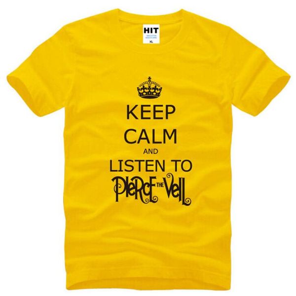 keep calm and listen to pierce the veil music men's t-shirt t shirt for men summer new o neck casual tee camisetas hombre, White;black 
keep calm and listen to pierce the veil music men's t-shirt t shirt for men summer new o neck casual tee camisetas hombre, White;black
