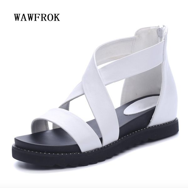 

wedges women sandals 2017 new fashion summer women shoes height increasing rome casual shoes, Black
