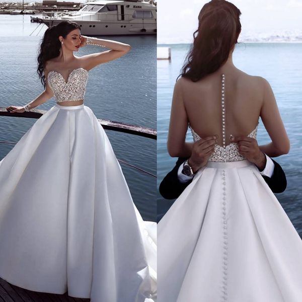 vintage a line wedding dresses sheer sweetheart lace bridal gowns covered button back sweep train plus size boho wedding dress, White
vintage a line wedding dresses sheer sweetheart lace bridal gowns covered button back sweep train plus size boho wedding dress, White