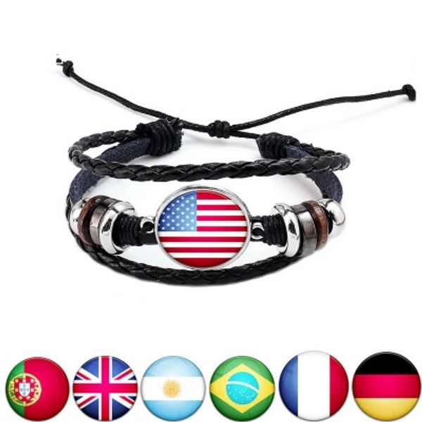 hand woven popular world cup flag punk leather bracelets personalized customization tourist commemoration creative crafts
hand woven popular world cup flag punk leather bracelets personalized customization tourist commemoration creative crafts