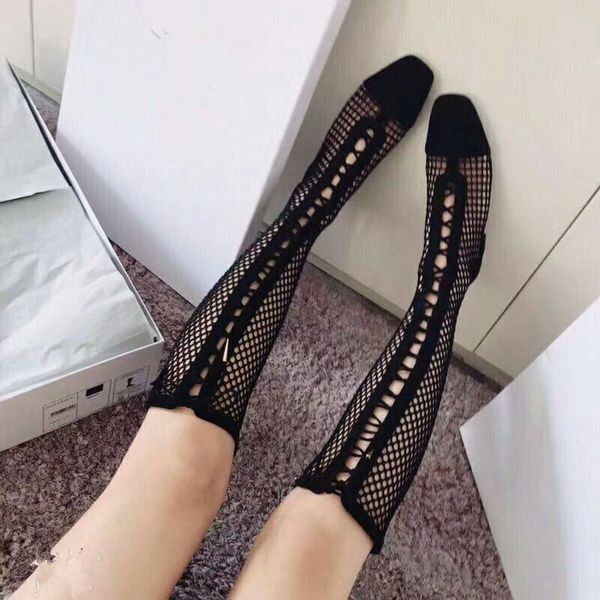 cool lace-up genuine leather knee-high boots women low heel mesh summer boots 3.5cm heel, Black
cool lace-up genuine leather knee-high boots women low heel mesh summer boots 3.5cm heel, Black