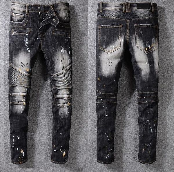 new denim pants men's moto pants ripped oiled washed black skinny denim biker jeans stretch slim trousers size 29-42, Blue
new denim pants men's moto pants ripped oiled washed black skinny denim biker jeans stretch slim trousers size 29-42, Blue