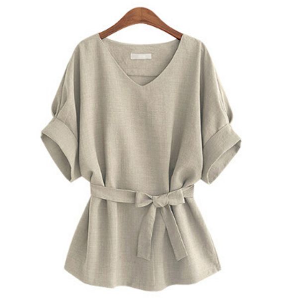 summer women blouses linen tunic shirt v neck big bow batwing tie loose ladies blouse female for 4color newest, White
summer women blouses linen tunic shirt v neck big bow batwing tie loose ladies blouse female for 4color newest, White
