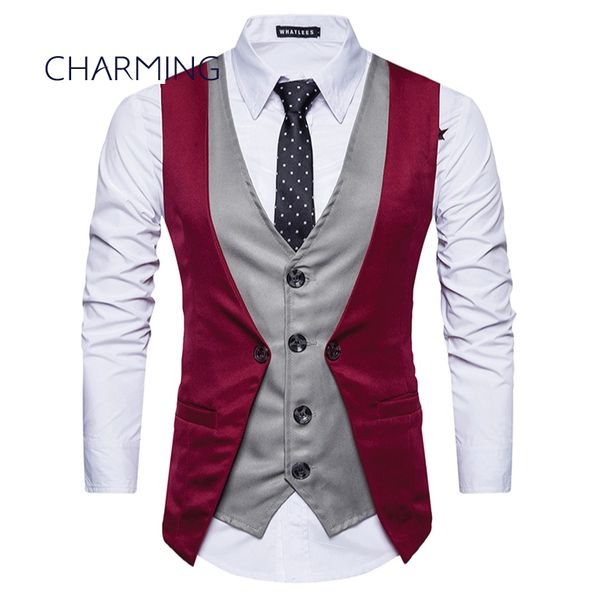 mens style vest fashion hit color fake two designs vest on men mens fitted vests vest menswear men's formal vests, Black
mens style vest fashion hit color fake two designs vest on men mens fitted vests vest menswear men's formal vests, Black