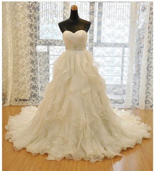 fancy court train wedding dresses ivory layers tulle sweetheart lace-up back wedding dresses bridal gowns elegant, White
fancy court train wedding dresses ivory layers tulle sweetheart lace-up back wedding dresses bridal gowns elegant, White