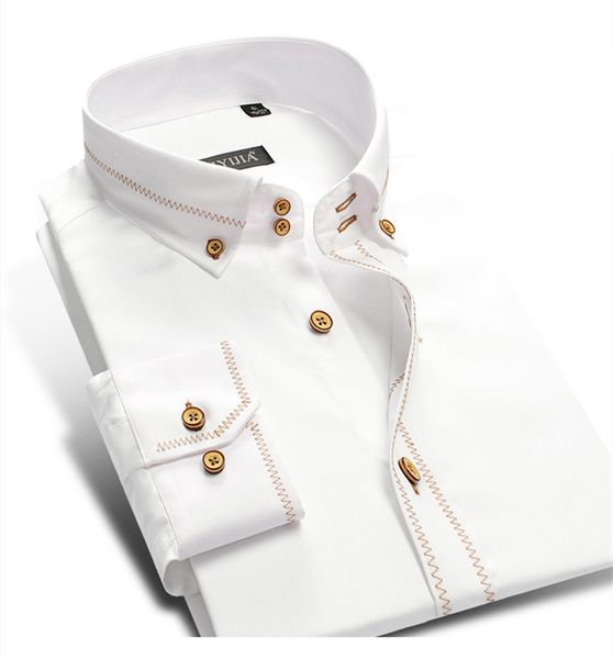 Весенняя мужская роскошная деловая классическая рубашка Slim Fit Golden Edge с длинным ру
Весенняя мужская роскошная деловая классическая рубашка Slim Fit Golden Edge с длинным ру