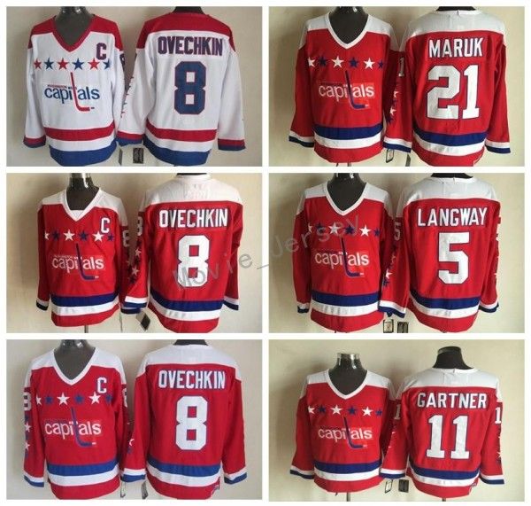 Men 5 Rod Langway Jersey Washington 8 Alex Alexander Ovechkin 21 Dennis Maruk 11 Mike Gartner Red White Vintage Ice Hockey Jerseys
Men 5 Rod Langway Jersey Washington 8 Alex Alexander Ovechkin 21 Dennis Maruk 11 Mike Gartner Red White Vintage Ice Hockey Jerseys
