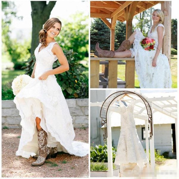 tea length wedding dresses 2018 vintage full lace v neck cap short sleeves country western boho designer modest bridal gowns spring, White
tea length wedding dresses 2018 vintage full lace v neck cap short sleeves country western boho designer modest bridal gowns spring, White