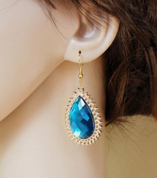 new european and american fashion bohemian style gold-plated drop crystal earrings chic and classic elegance, Silver
new european and american fashion bohemian style gold-plated drop crystal earrings chic and classic elegance, Silver