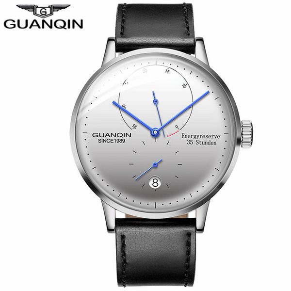 2018 guanqin watch man men automatic mechanical watch casual luminous leather strap wristwatch, Slivery;brown
2018 guanqin watch man men automatic mechanical watch casual luminous leather strap wristwatch, Slivery;brown