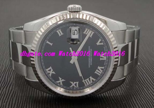 

luxury mans watches fashion steel bracelet 18k white gold bezel & s/s black dial men's watch z serial 116234 41mm mechanical man watch, Slivery;brown