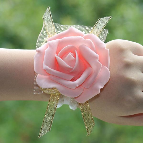 Real image Cheap pink bride bridesmaid wrist flowers, cheap wedding supplies ribbon Flower for wedding accessories fast shipping Z381
Real image Cheap pink bride bridesmaid wrist flowers, cheap wedding supplies ribbon Flower for wedding accessories fast shipping Z381