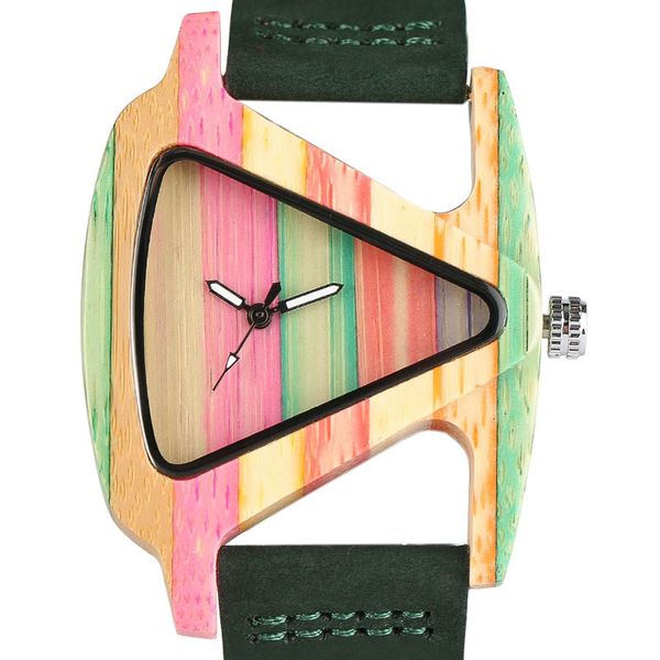 creative women wood watches unique colorful wooden triangle hollow quartz wristwatch ladies elegant fashion genuine leather hour y18102310, Slivery;brown
creative women wood watches unique colorful wooden triangle hollow quartz wristwatch ladies elegant fashion genuine leather hour y18102310, Slivery;brown