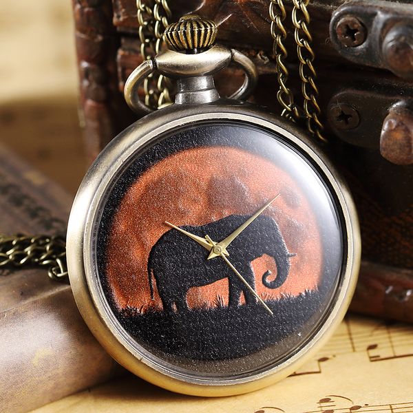 vintage grassland elephant pattern pocket watch men women necklace chain elegant pendant bronze analog quartz male clock watches, Slivery;golden
vintage grassland elephant pattern pocket watch men women necklace chain elegant pendant bronze analog quartz male clock watches, Slivery;golden
