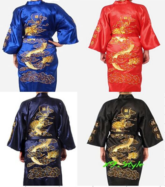 embroidery dragon chinese silk women men's bathrobe kimono robes gown many color choose ing, Black;brown
embroidery dragon chinese silk women men's bathrobe kimono robes gown many color choose ing, Black;brown