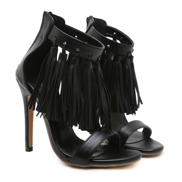 new fashionl women high heel pumps open toe elegant catwalk show style grass sandals tassel roman style lady party shoes plus size, Black
new fashionl women high heel pumps open toe elegant catwalk show style grass sandals tassel roman style lady party shoes plus size, Black