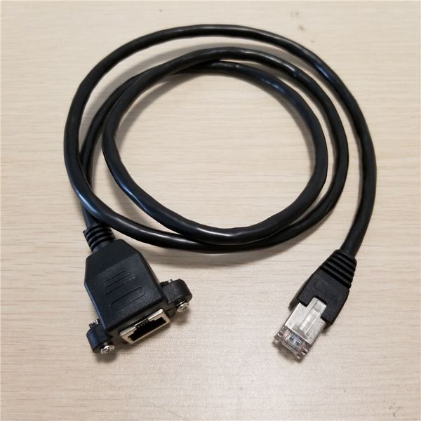 

Wholesale 100pcs/lot Screw Lock Panel Mount RJ-45 RJ45 Cat5 Male to Female Extension Ethernet Network Cable 1M