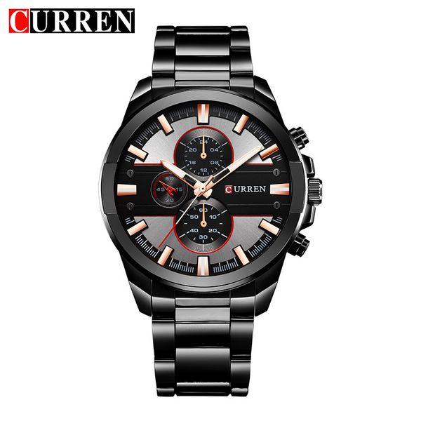 curren new fashion black stainless steel men's sport series quartz wristwatches casual male clock, Slivery;brown
curren new fashion black stainless steel men's sport series quartz wristwatches casual male clock, Slivery;brown