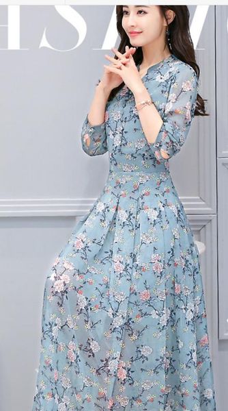 2018 spring and autumn new women's fashionable korean printing long sleeved medium length chiffon shivering dress, Black;gray
2018 spring and autumn new women's fashionable korean printing long sleeved medium length chiffon shivering dress, Black;gray