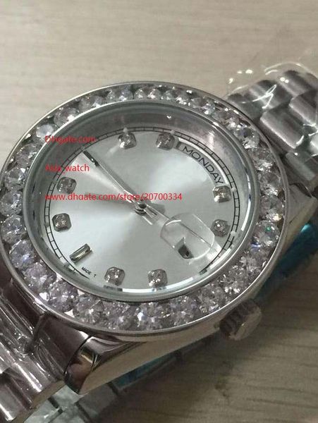 sapphire 116613 day-date 41 mm stainless steel white dial big diamond automatic mechanical mens men's watch watches, Slivery;brown
sapphire 116613 day-date 41 mm stainless steel white dial big diamond automatic mechanical mens men's watch watches, Slivery;brown