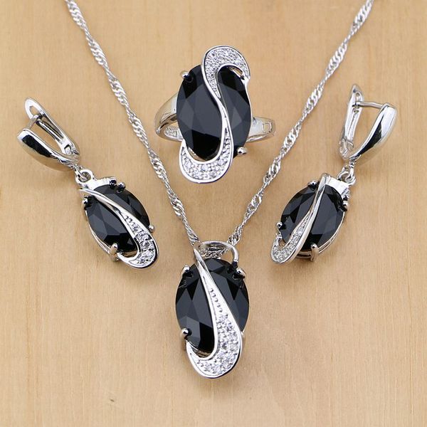 whole saletrendy black cubic zirconia white birthstones 925 sterling silver jewelry set for women party earrings/pendant/necklace/ring, Slivery;golden 
whole saletrendy black cubic zirconia white birthstones 925 sterling silver jewelry set for women party earrings/pendant/necklace/ring, Slivery;golden