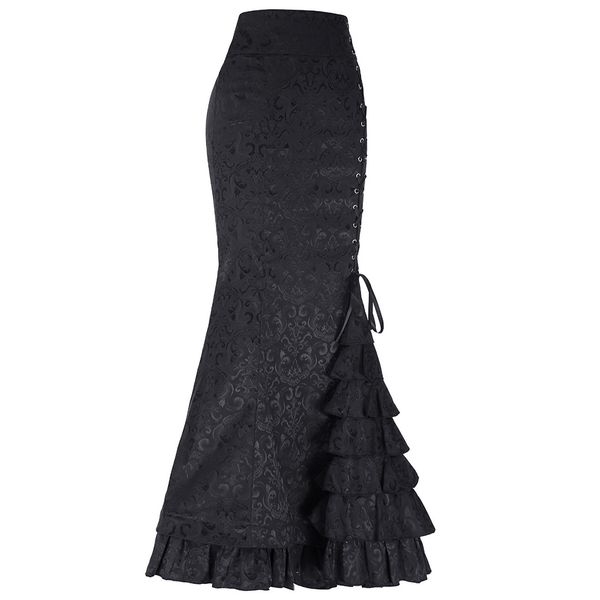 2018 retro vintage women bodycon mermaid long skirt elegant elegant high waist ruffles ladies party skirts jupe femme, Black
2018 retro vintage women bodycon mermaid long skirt elegant elegant high waist ruffles ladies party skirts jupe femme, Black