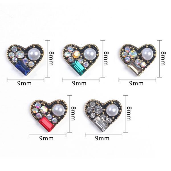 elessical 10pcs heart design alloy nail charm crystal ab rhinestone nail art decoration 3d nails accessories pearl jewelry studs, Silver;gold
elessical 10pcs heart design alloy nail charm crystal ab rhinestone nail art decoration 3d nails accessories pearl jewelry studs, Silver;gold