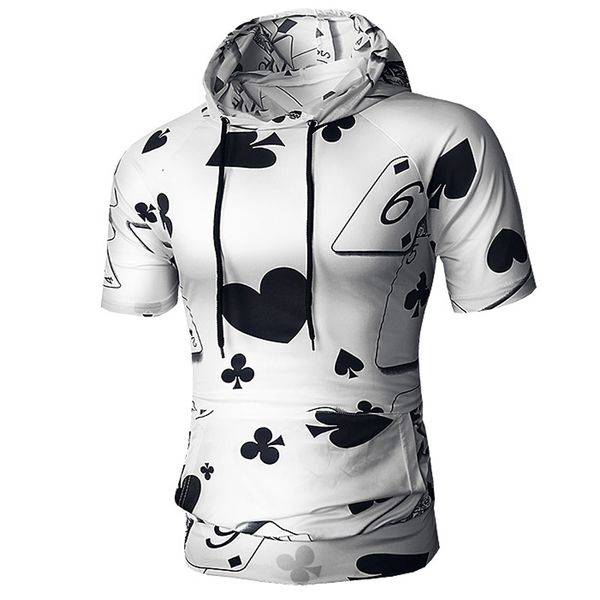 poker cards printed mens casual hooded t-shirt summer o neck short sleeve male high street tees, White;black
poker cards printed mens casual hooded t-shirt summer o neck short sleeve male high street tees, White;black
