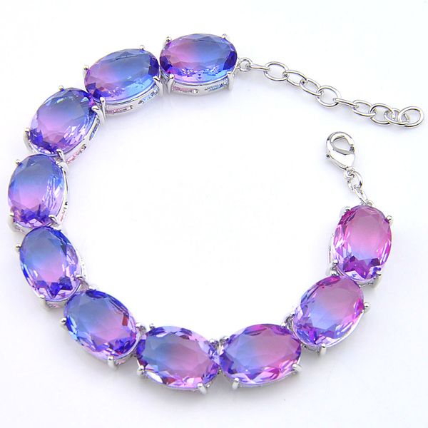 luckyshine 5 pcs/lot elegant purple bi-tourmaline crystal zircon gem bracelets fashion womens charm silver chain party bracelets jewelry, Black
luckyshine 5 pcs/lot elegant purple bi-tourmaline crystal zircon gem bracelets fashion womens charm silver chain party bracelets jewelry, Black