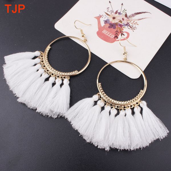 tjp 2018 ethnic bohemian drop dangle long rope fringes cotton tassel earrings trendy sector earrings for women fashion jewelry, Silver
tjp 2018 ethnic bohemian drop dangle long rope fringes cotton tassel earrings trendy sector earrings for women fashion jewelry, Silver