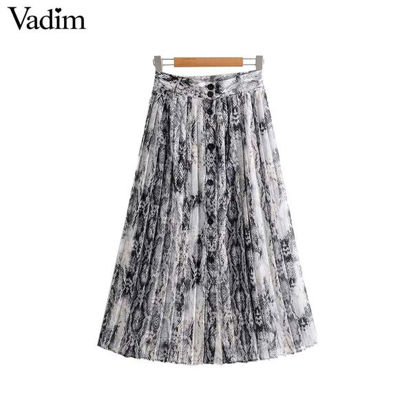 vadim women chic snake print pleated skirt animal pattern buttons decorate faldas mujer vintage casual mid calf skirts ba214, Black
vadim women chic snake print pleated skirt animal pattern buttons decorate faldas mujer vintage casual mid calf skirts ba214, Black