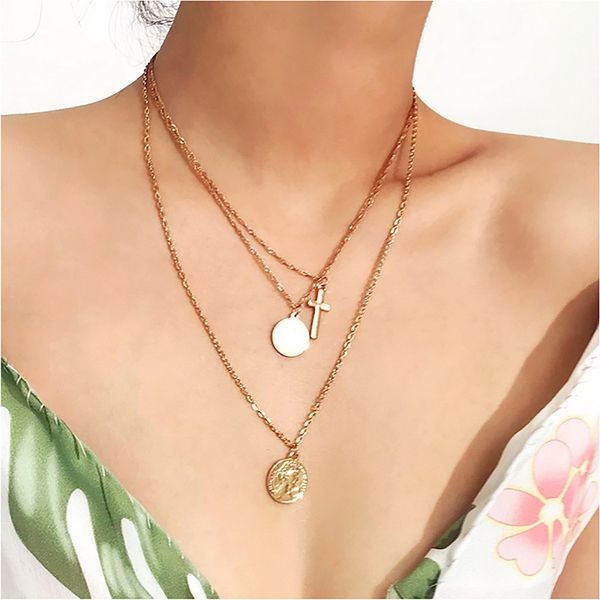 vintage european multilayer round sequin cross pendant necklaces for women long sweater chain clavicle necklace jewelry xr1764, Silver
vintage european multilayer round sequin cross pendant necklaces for women long sweater chain clavicle necklace jewelry xr1764, Silver