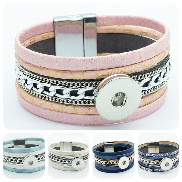 new se0133 fashion simple leather multi layer bracelet snap bangle magnetic buckle fit 18mm snap button jewelry wholesale, Golden;silver
new se0133 fashion simple leather multi layer bracelet snap bangle magnetic buckle fit 18mm snap button jewelry wholesale, Golden;silver