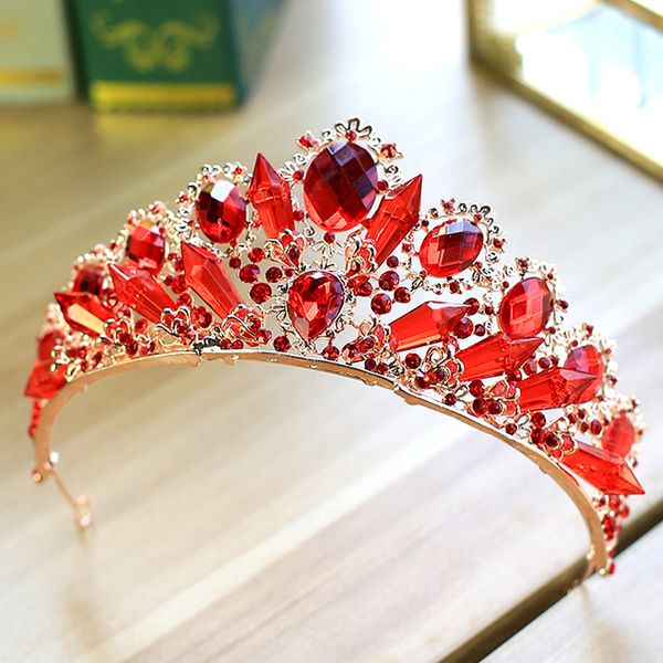 beauty vintage red crystal and rhinestone women crown gold queen bridal prom tiara for wedding hair accessories head jewelry, Golden;white
beauty vintage red crystal and rhinestone women crown gold queen bridal prom tiara for wedding hair accessories head jewelry, Golden;white