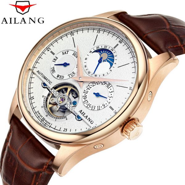 ailang classic men mechanical watch automatic business dress genuine leather waterproof calendar week male watches saat erkekler, Slivery;brown
ailang classic men mechanical watch automatic business dress genuine leather waterproof calendar week male watches saat erkekler, Slivery;brown