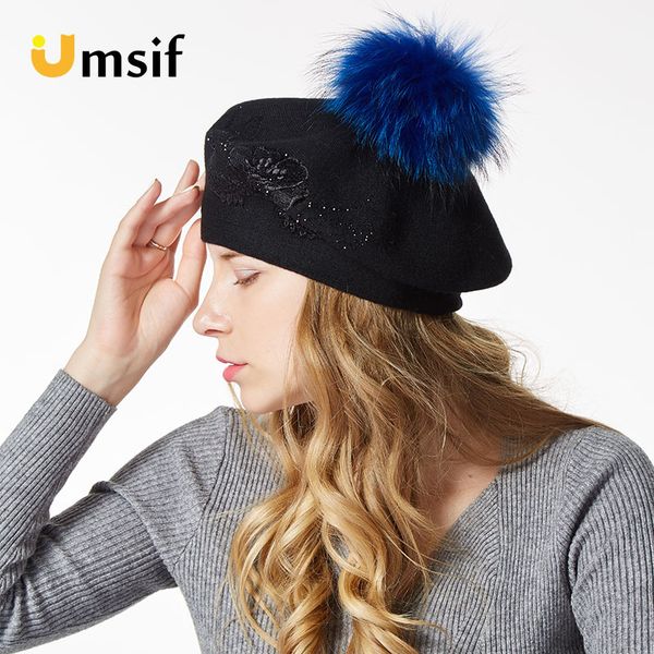 new berets for women wool beret hat winter solid colors hats women's embroidery flower rhinestones fur pom poms knitted caps, Blue;gray
new berets for women wool beret hat winter solid colors hats women's embroidery flower rhinestones fur pom poms knitted caps, Blue;gray