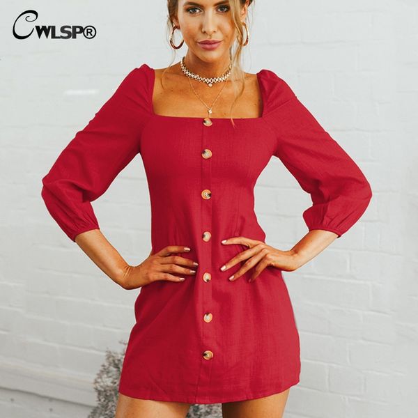 cwlsp autumn buttons solid casual dress square collar skinny dresses high waist elegant ladies bodycon vestidos mujer ql4024, Black;gray
cwlsp autumn buttons solid casual dress square collar skinny dresses high waist elegant ladies bodycon vestidos mujer ql4024, Black;gray