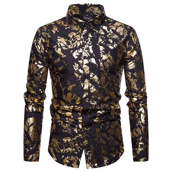 luxury gold foil print shirt men 2018 brand new casual mens dress shirts wedding tuxedo shirt male stage singer wear, White;black
luxury gold foil print shirt men 2018 brand new casual mens dress shirts wedding tuxedo shirt male stage singer wear, White;black