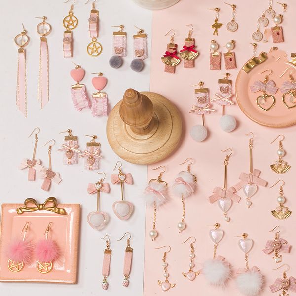 princess sweet lolita pink girl hearts ins japanese handmade earrings handmade hair ball winter ear jewelry gsh132
princess sweet lolita pink girl hearts ins japanese handmade earrings handmade hair ball winter ear jewelry gsh132
