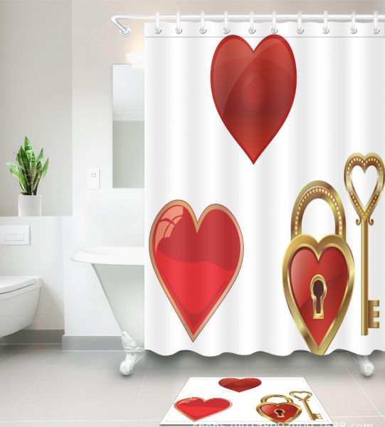 red love heart pattern 3d print custom waterproof bathroom modern shower curtain polyester fabric bathroom curtain door mat sets
red love heart pattern 3d print custom waterproof bathroom modern shower curtain polyester fabric bathroom curtain door mat sets