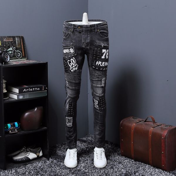 new fashion hip hop hole denim pants mens skinny biker ripped scratched pantalones jeans, Blue
new fashion hip hop hole denim pants mens skinny biker ripped scratched pantalones jeans, Blue