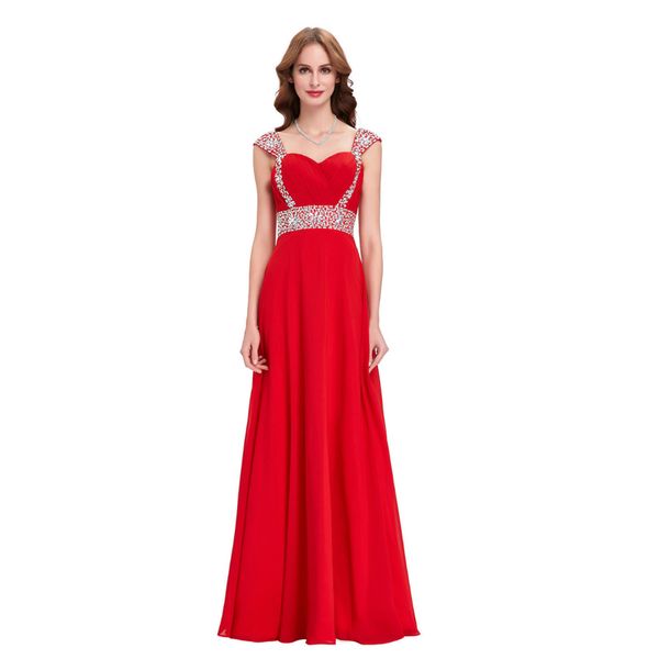 capped sleeves chiffon a line evening dresses beaded 2018 red blue long evening gowns prom dresses, Black;red
capped sleeves chiffon a line evening dresses beaded 2018 red blue long evening gowns prom dresses, Black;red