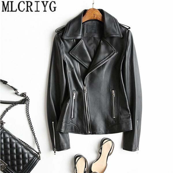 women genuine leather jacket motorcycle short natural sheepskin coats spring autumn real leather jackets cuero genuino yq243, Black
women genuine leather jacket motorcycle short natural sheepskin coats spring autumn real leather jackets cuero genuino yq243, Black