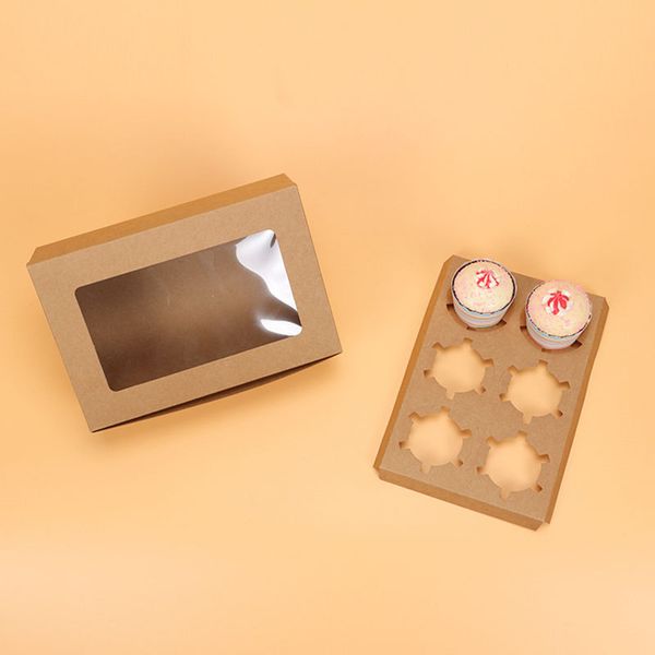 kraft paper cupcake box 6 cup cake holders muffin cake boxes dessert portable package box six tray party gift favor
kraft paper cupcake box 6 cup cake holders muffin cake boxes dessert portable package box six tray party gift favor
