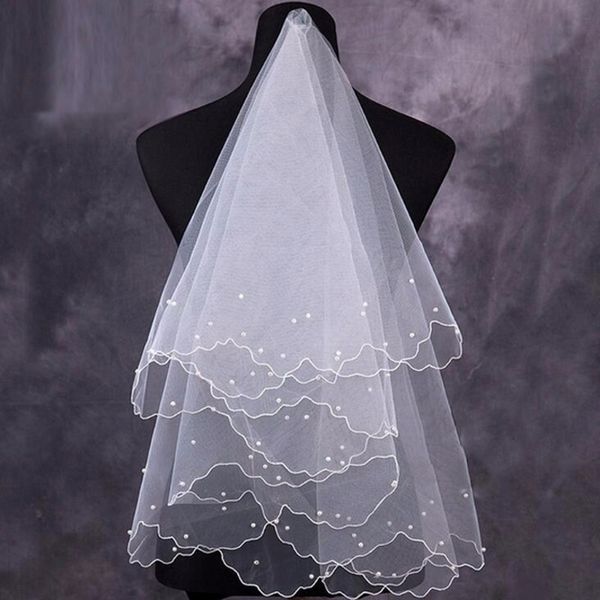 new arrival beautiful women pearl bridal veils wedding dress veil layers tulle ribbon edge wedding accessories, Black
new arrival beautiful women pearl bridal veils wedding dress veil layers tulle ribbon edge wedding accessories, Black