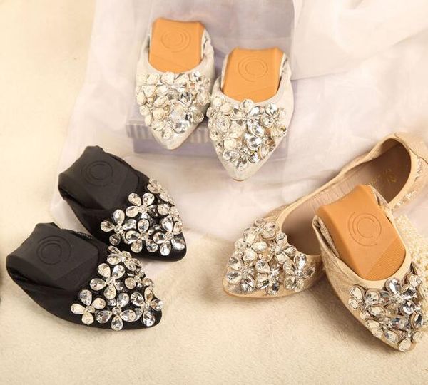 2016 Fashion Leather Shoes Rhinestone Crystal Rollable Foldable Soft Comfortable Pregnant Ballerina Ballet Flats Driving Shoes
2016 Fashion Leather Shoes Rhinestone Crystal Rollable Foldable Soft Comfortable Pregnant Ballerina Ballet Flats Driving Shoes